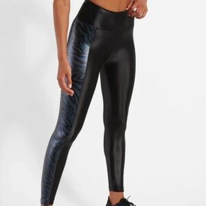 Koral Breaker High Rise Zebra Foil Legging - Black/Lapis Blue Zebra Size Large
